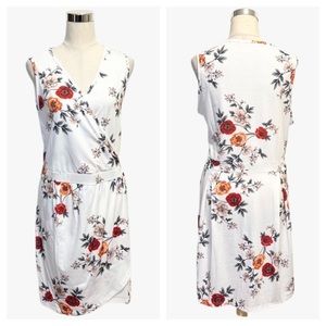 ➕ NWOT MSBasic Floral Print Sleeveless Faux Wrap Dress Womens Plus Size XXL